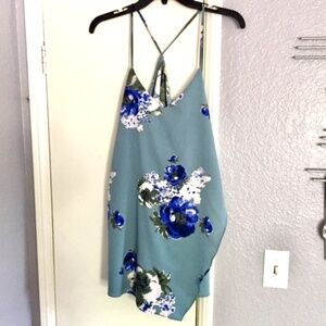 Free People blue floral dress/tunic XS womans